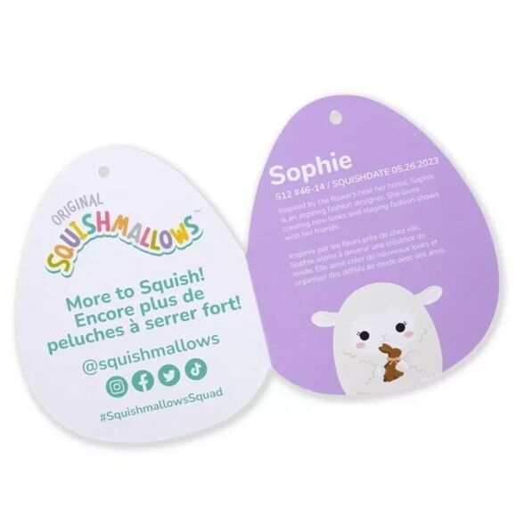 Squishmallows Official Kellytoys Plush 12 Inch Sophie the Cream Lamb Holding Cho - Picture 2 of 3